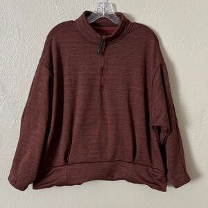Athleta Altitude Polartec Half Zip Sweatshirt Women’s Plus Size 2X Brown
